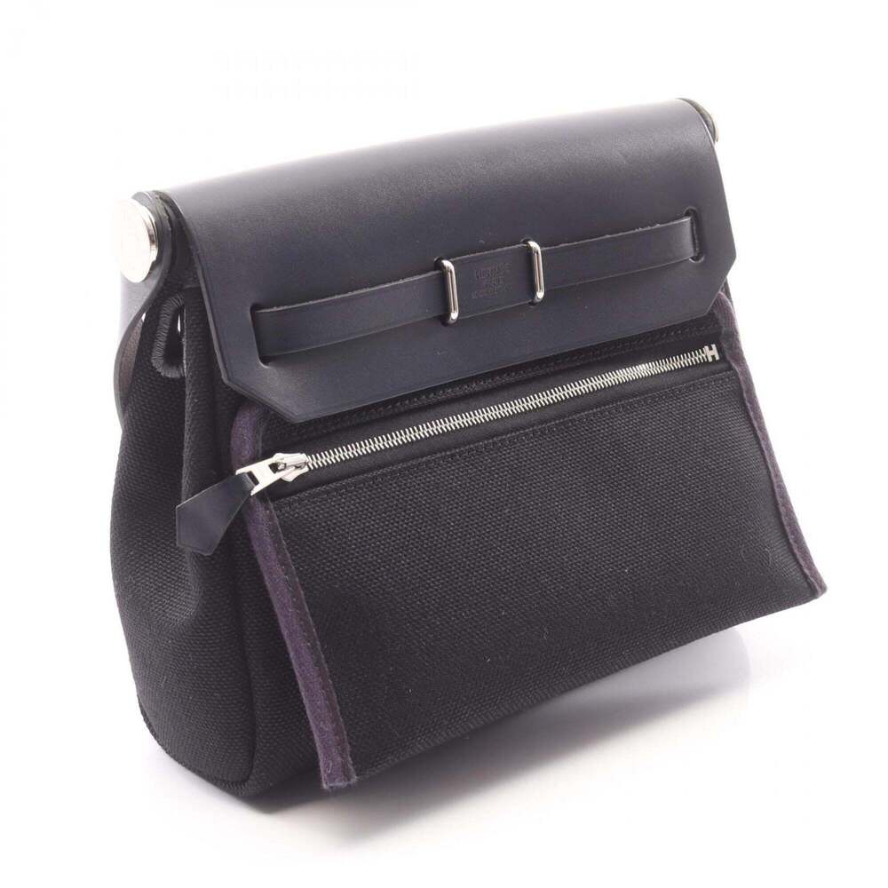 Hermes Herbag Zip Mini Shoulder Bag Handbag Canvas Leather Toile Military Vac... - Picture 2 of 6